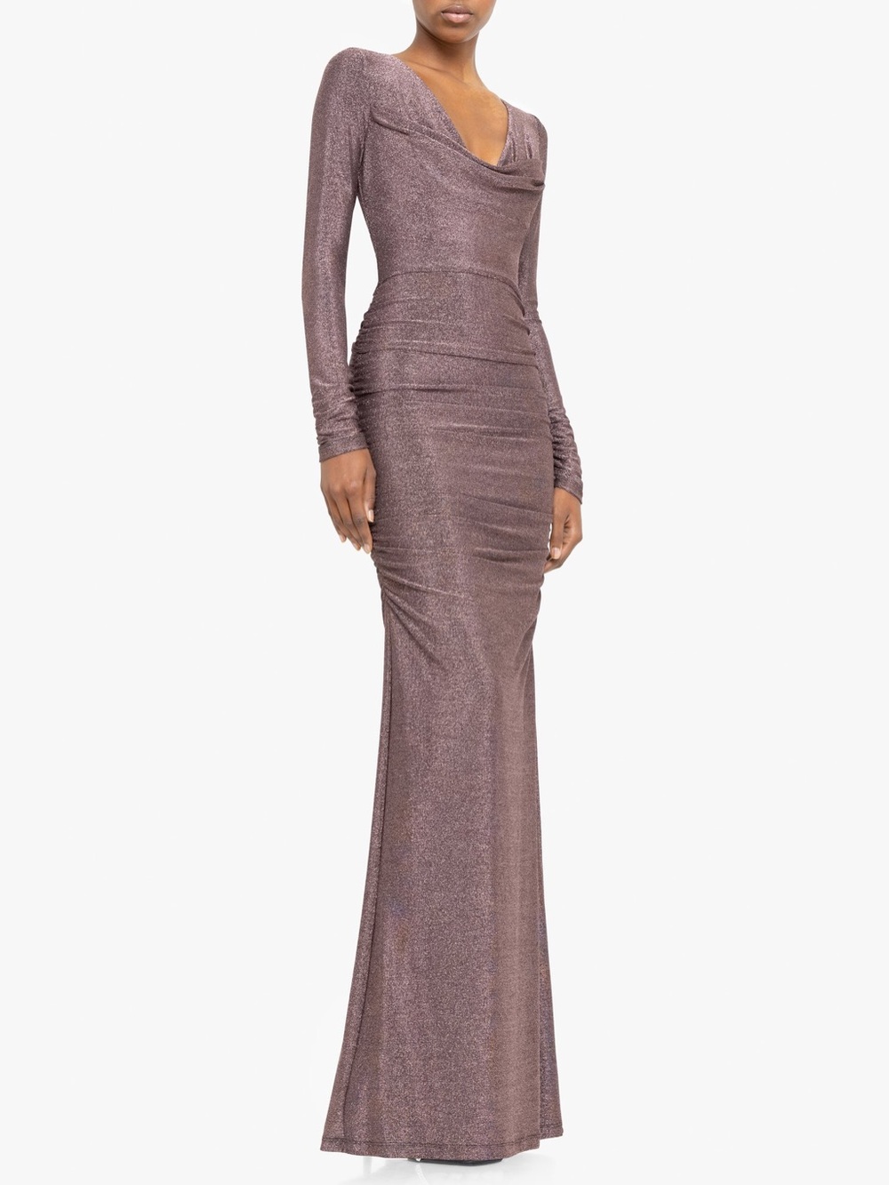 Black Halo Rafaela Maxi Long Sleeve Formal Dress Size 12 Rose Quartz Pink